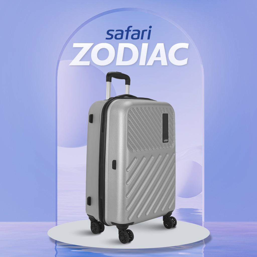 Safari Zodiac Silver Trolley Bag with Dual Wheels