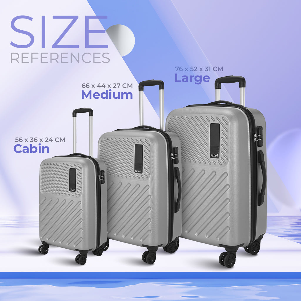 Zodiac Hard Luggage Combo Set (Cabin and Medium) - Silver