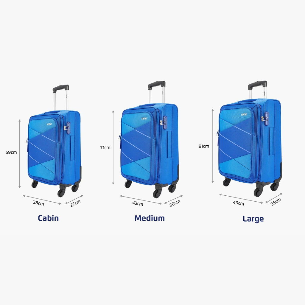 Safari Avenue Blue Trolley Bag with Expander & 360° Wheels