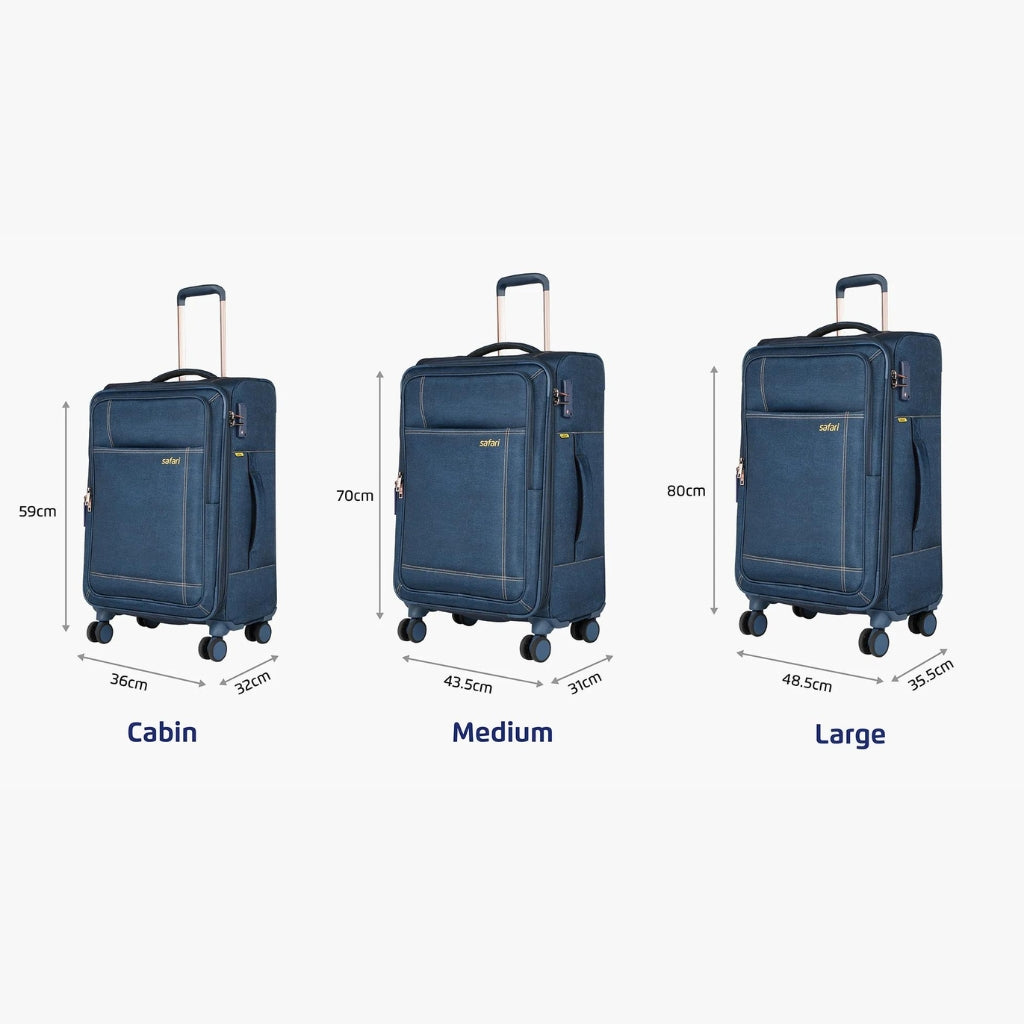 Safari Denim Safari Trolley Bags Big Size Safari 15kg Luggage