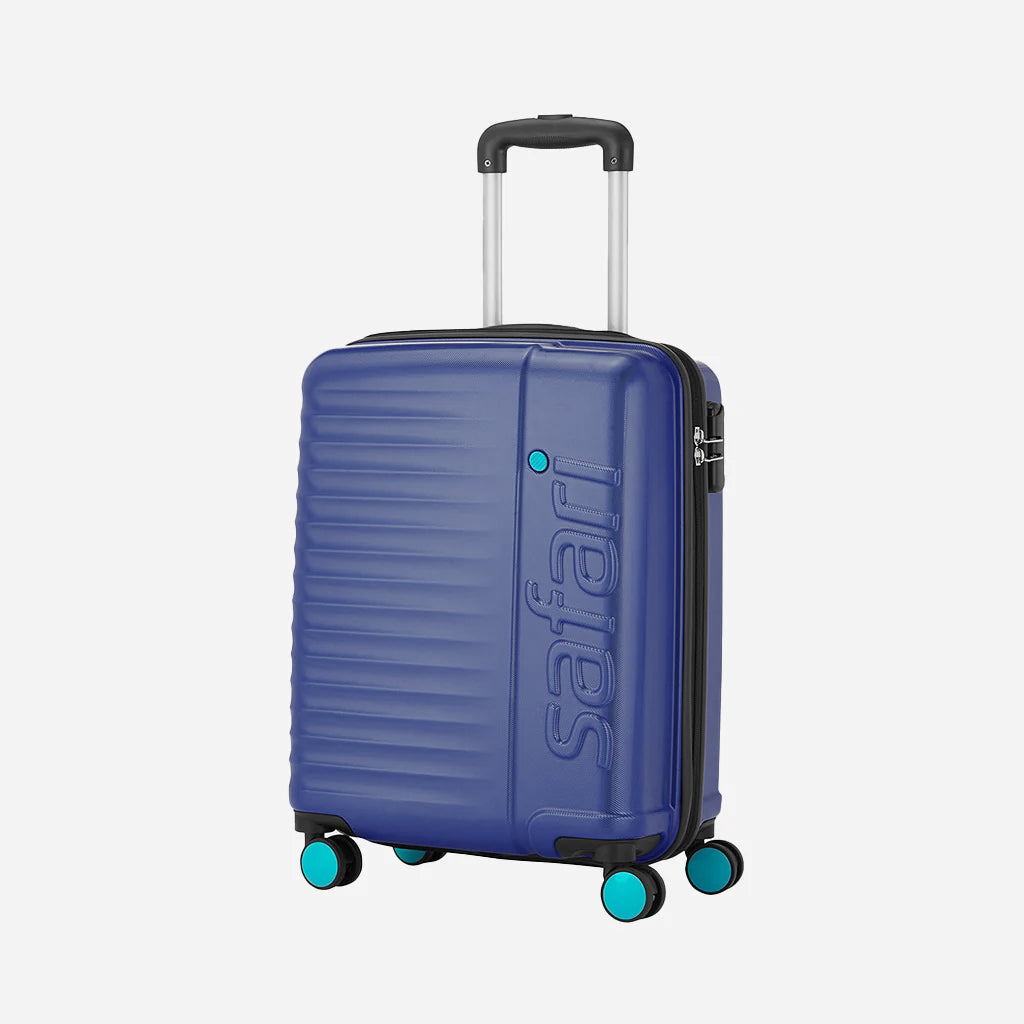 Safari Ignite Blue Anti Theft Trolley Bag with TSA lock and Dual Wheels