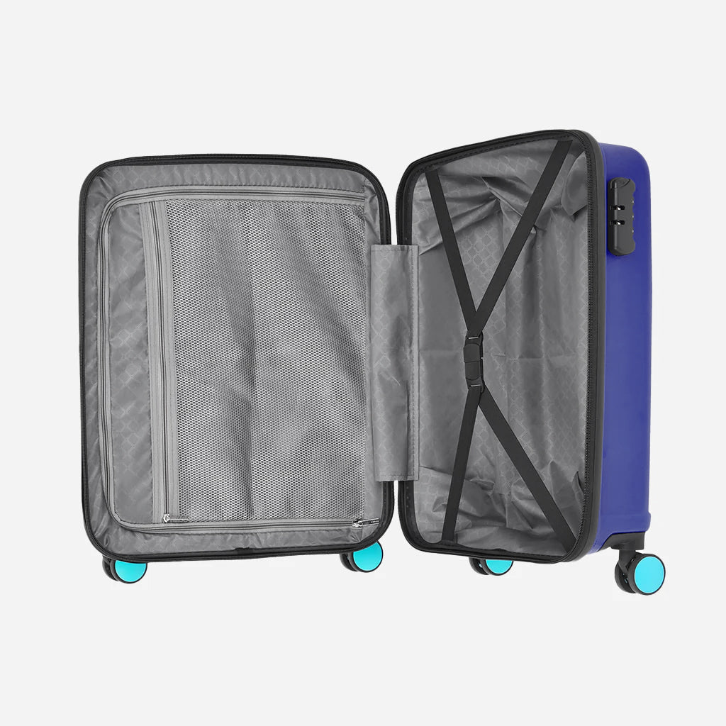 Safari Ignite Blue Anti Theft Trolley Bag with TSA lock and Dual Wheels