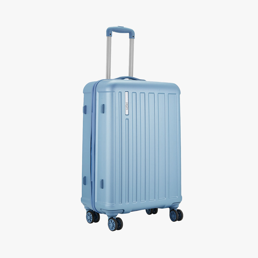 Linea Hard Luggage With Dual Wheels and Detailed Interiors Combo (Small and Medium) - Pearl Blue