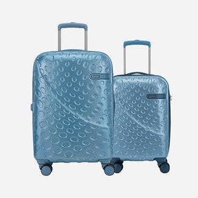 Safari Orbit Set of 2 Pearl Blue Trolley Bags with Dual Wheels & Anti Theft Zipper