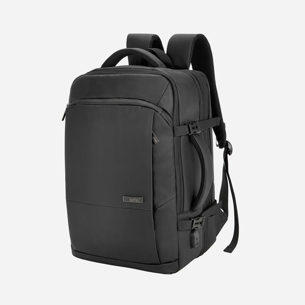 Safari Zeus 33L Black Formal Backpack Suitcase with Two Way Handle, Luggage Style Packing and Compression Straps