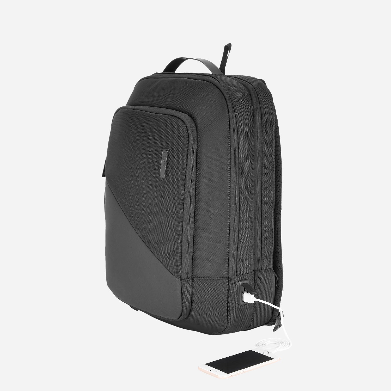 Sage Formal Backpack with USB Port, Premium Fabric, Multiple Handles and Sunglass Loop- Black