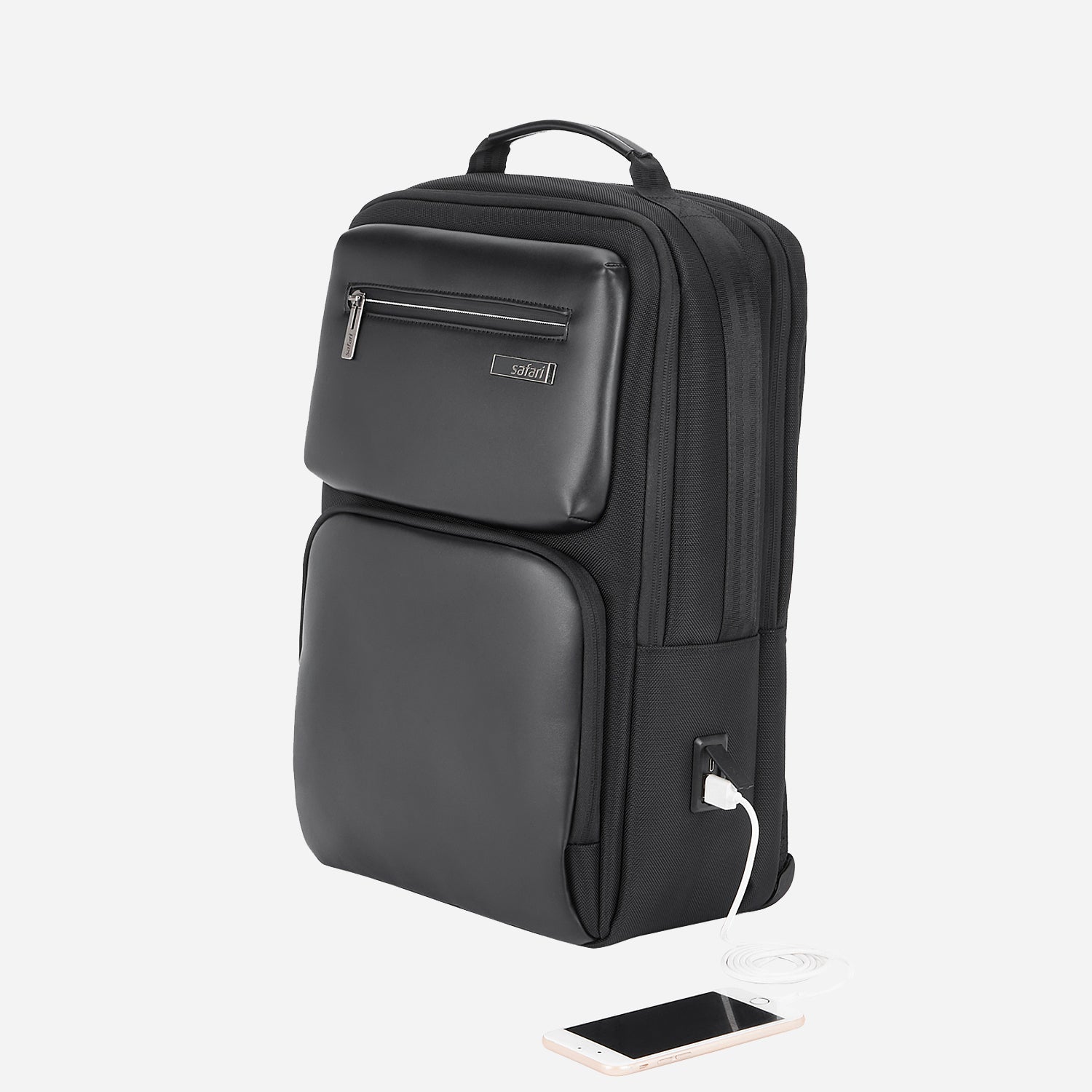 Safari Whisk 16L Black Formal Backpack with Laptop Sleeve and USB Charging port