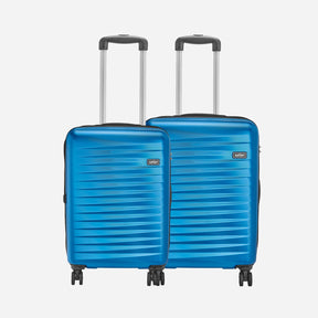 Safari Fiesta Set of 2 Electric Blue Trolley Bags with Dual Wheels