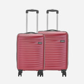 Safari Fiesta Set of 2 Wine Red Trolley Bags with Dual Wheels