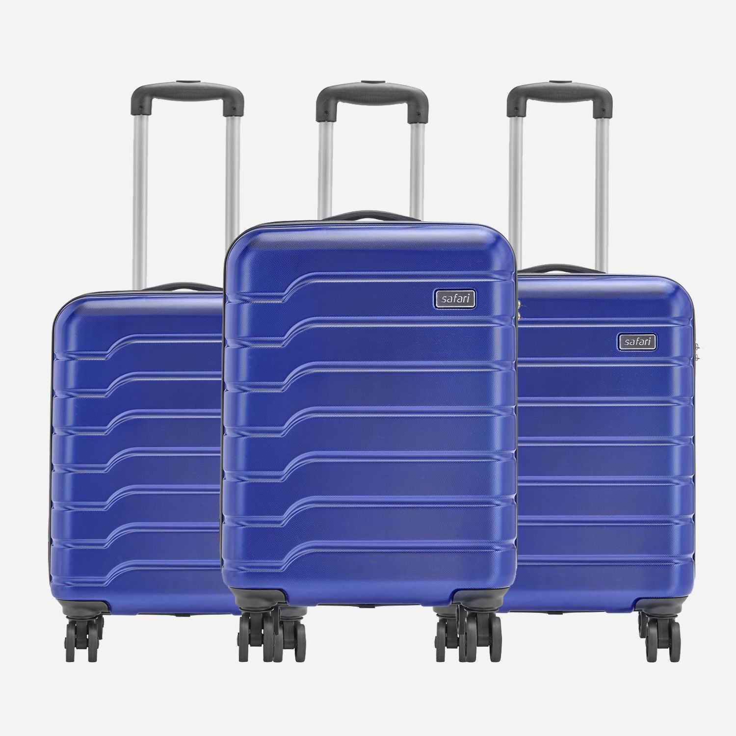 Buy Safari Ozone Set of 3 Metallic Blue Trolley Bags Online