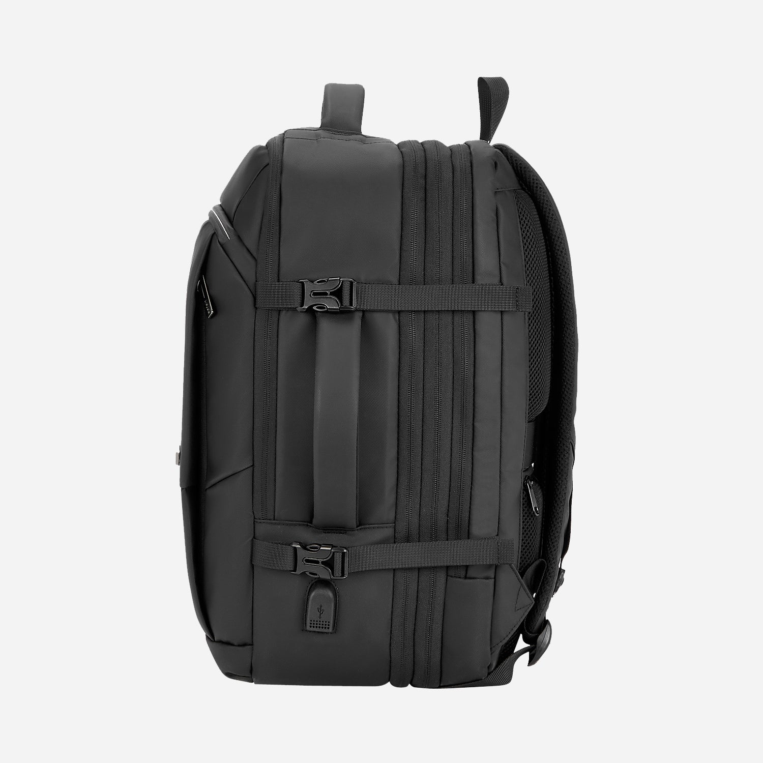 Safari Zeus 33L Black Formal Backpack Suitcase with Two Way Handle, Luggage Style Packing and Compression Straps