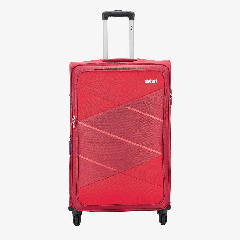 Safari Avenue Red Trolley Bag with Expander & 360° Wheels