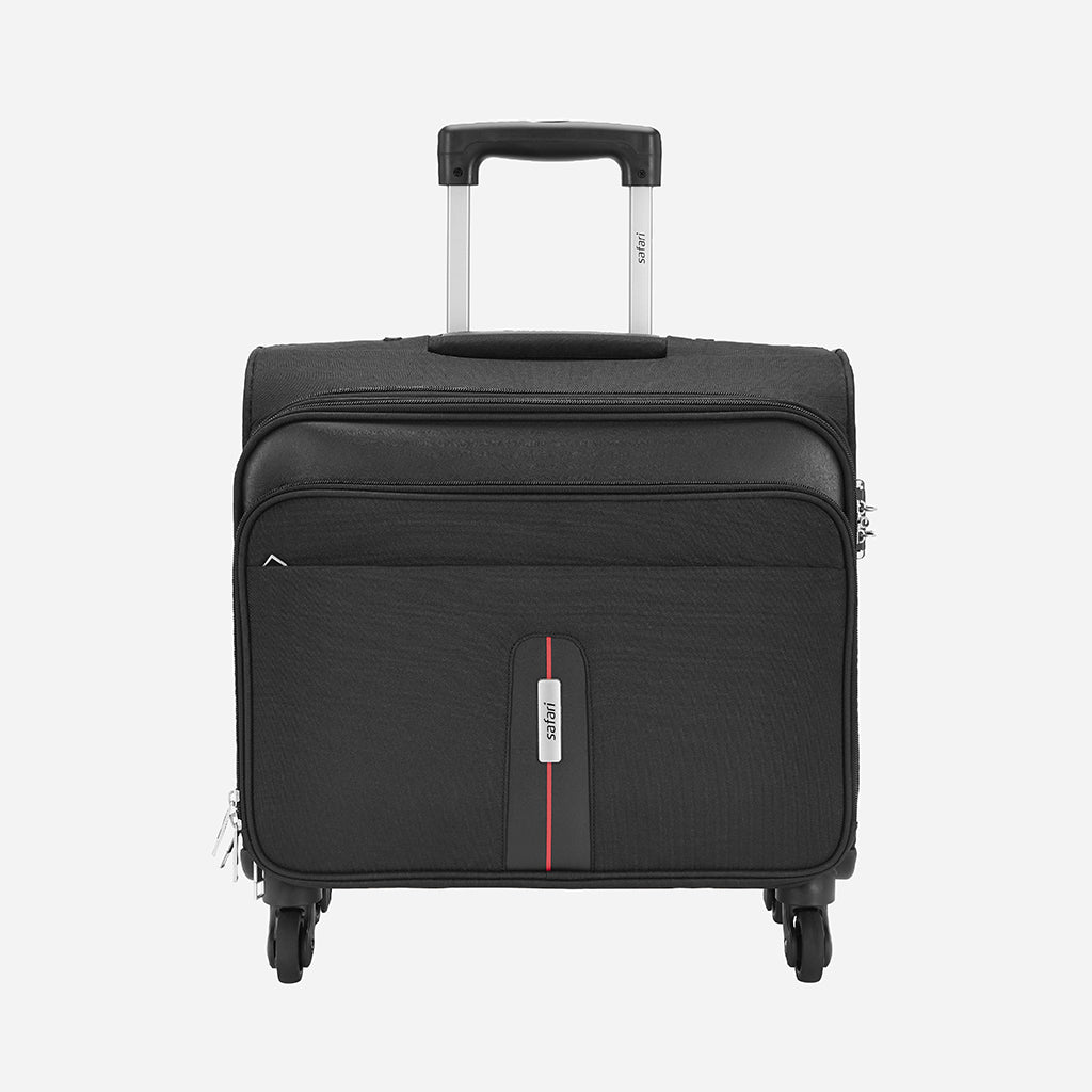 Safari Brighton Black Overnighter Laptop Trolley Bag with Fixed Combination Lock
