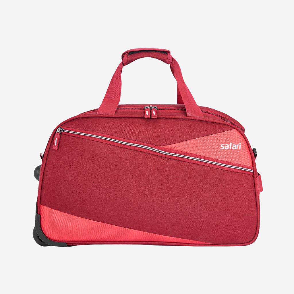 Safari Red Buzz Rolling Duffle Bag With Wheels