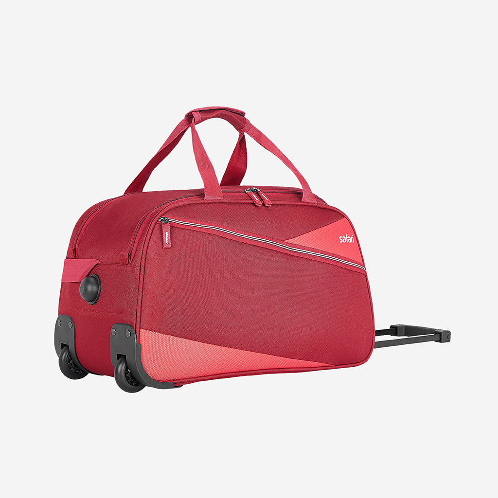 Safari Red Buzz Rolling Duffle Bag With Wheels