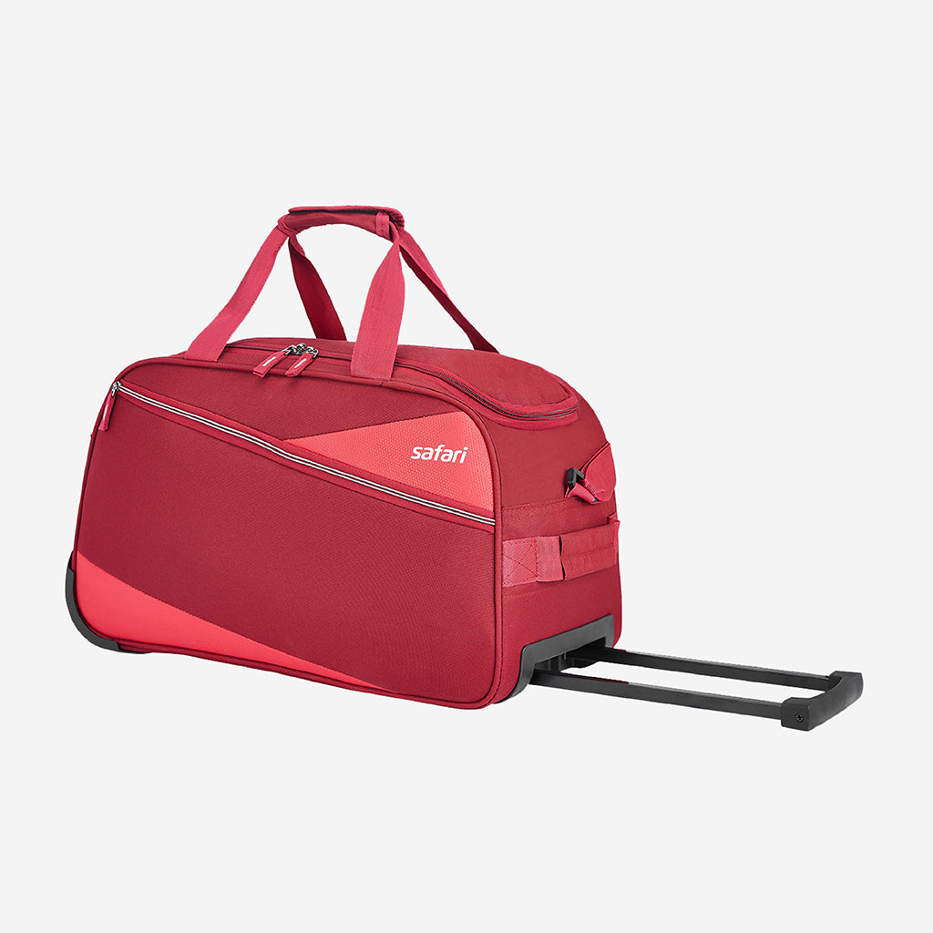 Safari Red Buzz Rolling Duffle Bag With Wheels