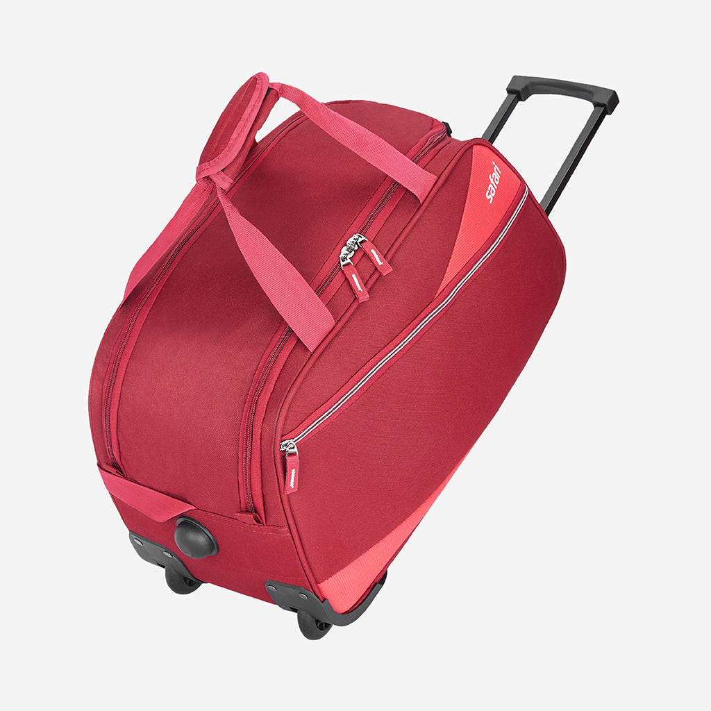 Safari Red Buzz Rolling Duffle Bag With Wheels