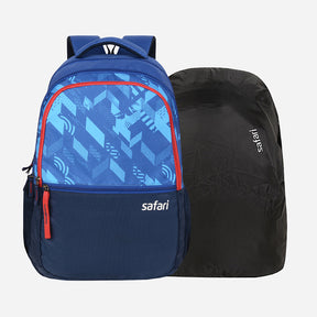 Clan School Backpack with Rain cover - Blue