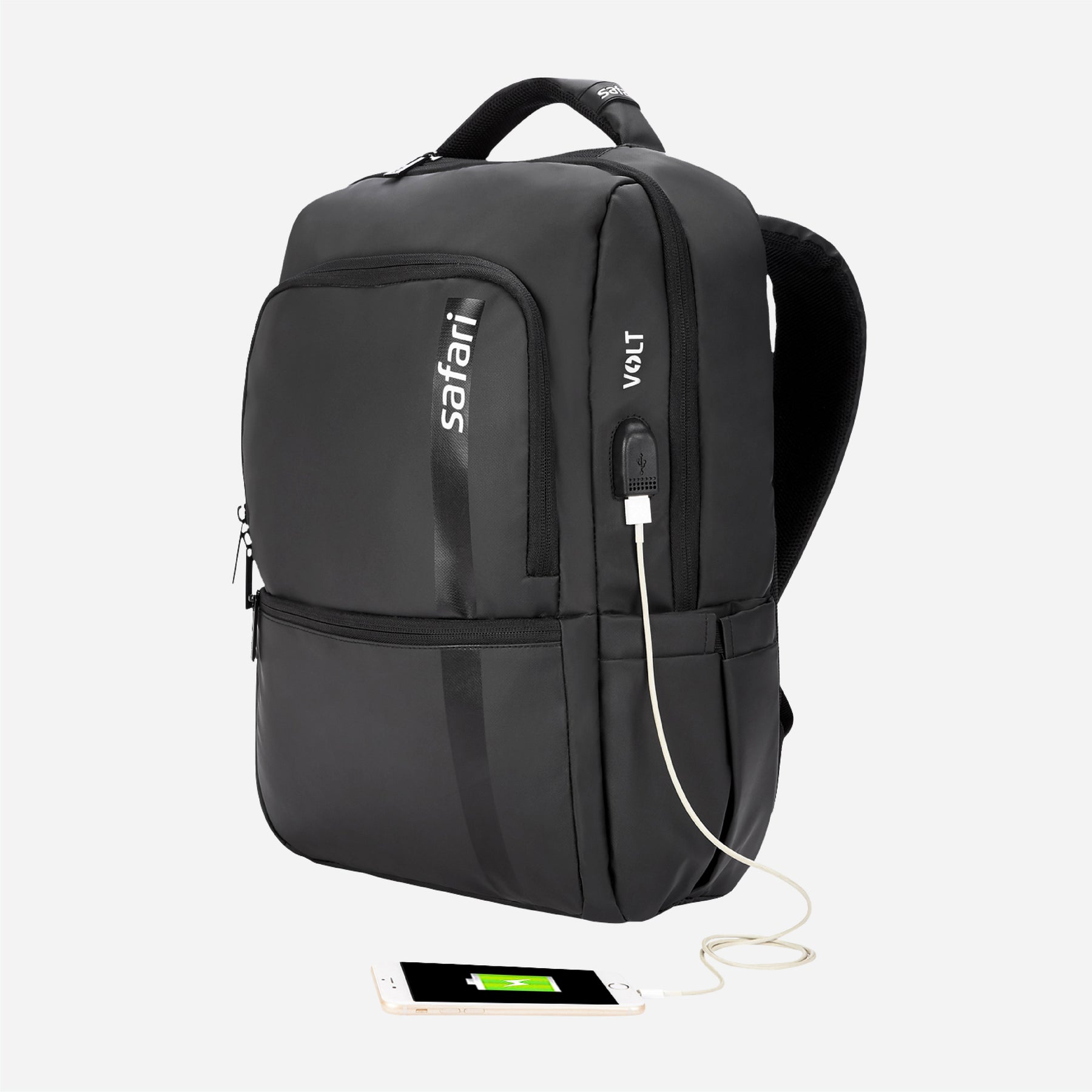 Cosmo Laptop Backpack with USB Port and Dust Resistant Fabric - Black