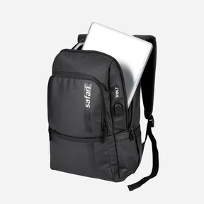 Cosmo Laptop Backpack with USB Port and Dust Resistant Fabric - Black