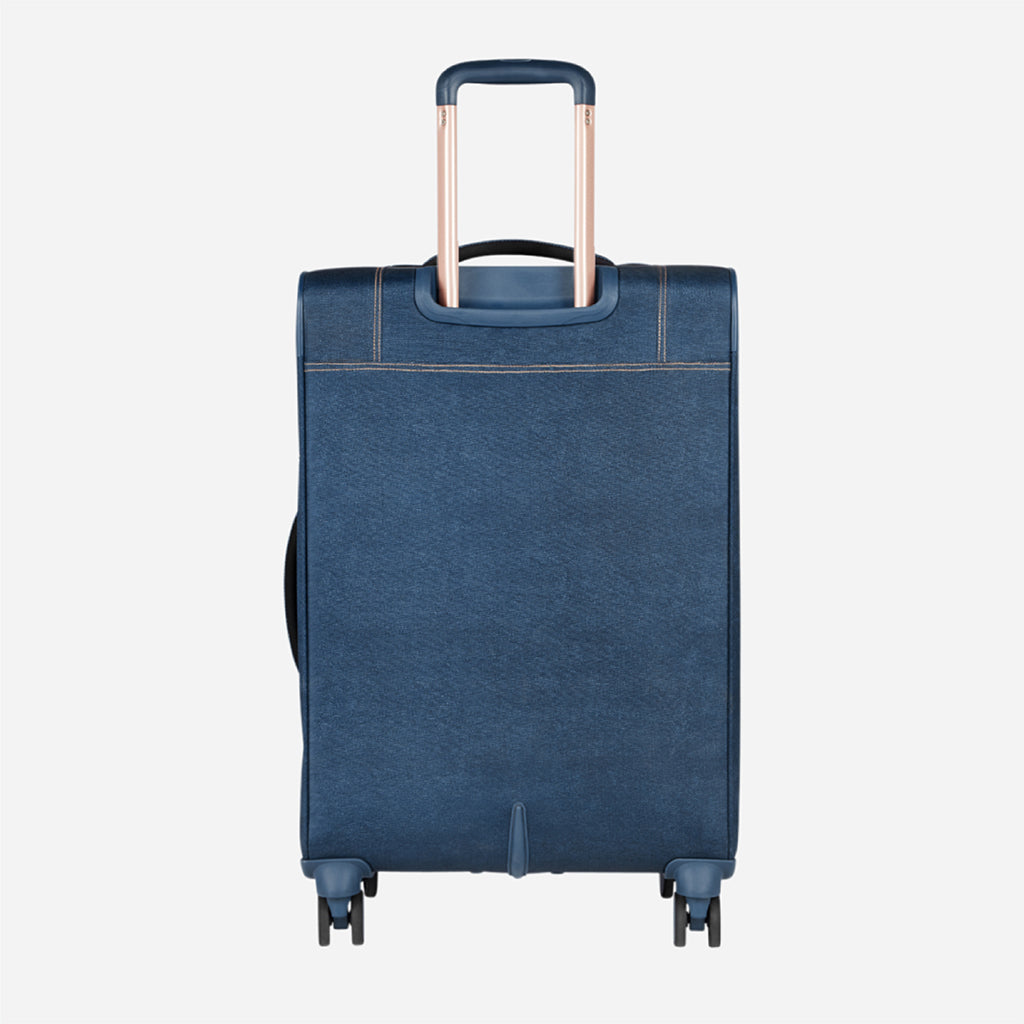 Safari Denim Plus Set of 2 Blue Trolley Bags with Dual Wheels