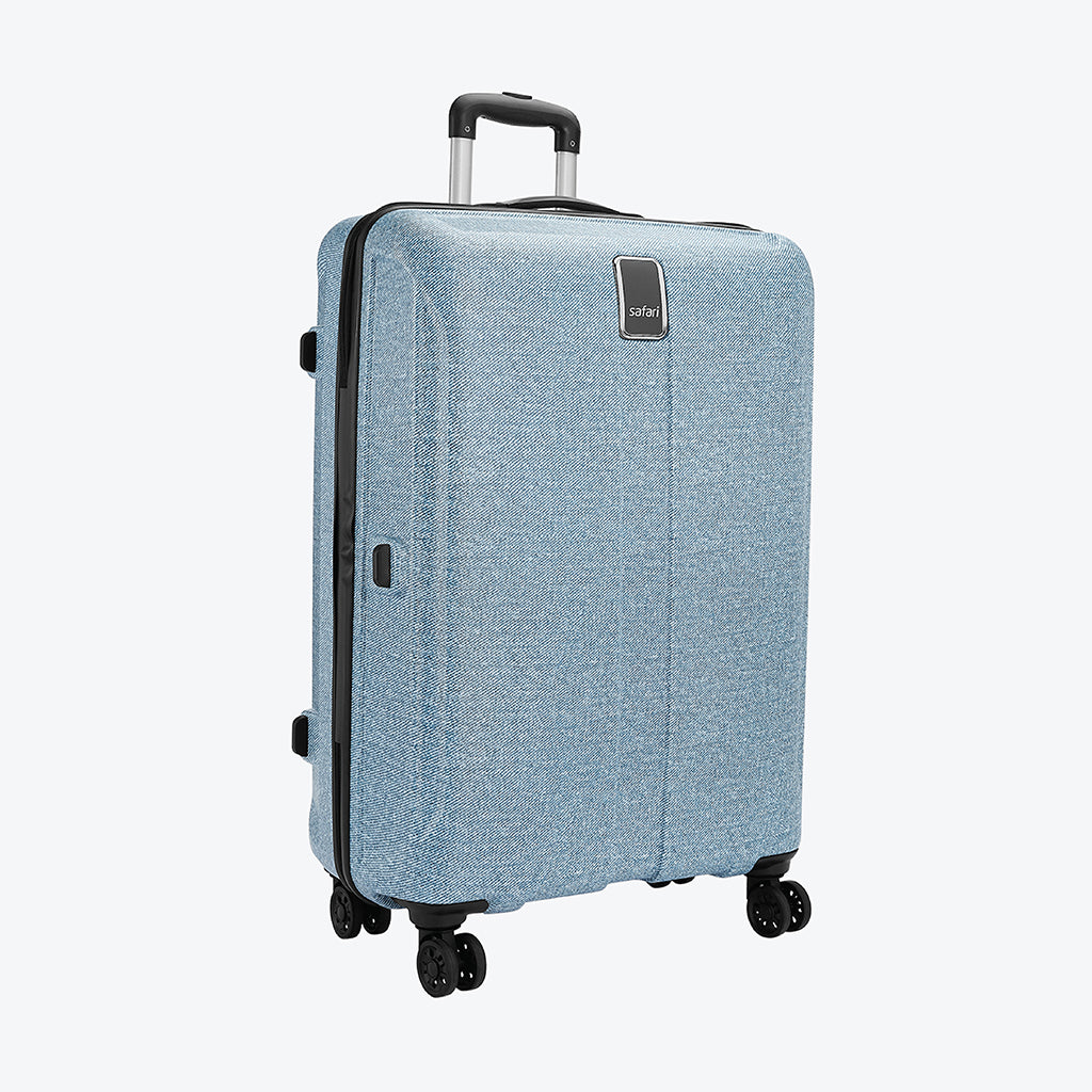 Denim Pro Hard luggage With TSA Lock and Dual Wheels - Blue
