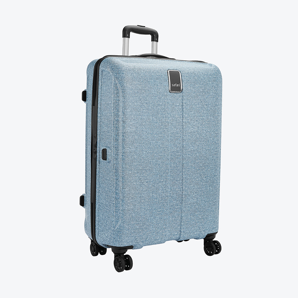 Safari Denim Pro Blue Trolley Bag with Dual Wheels