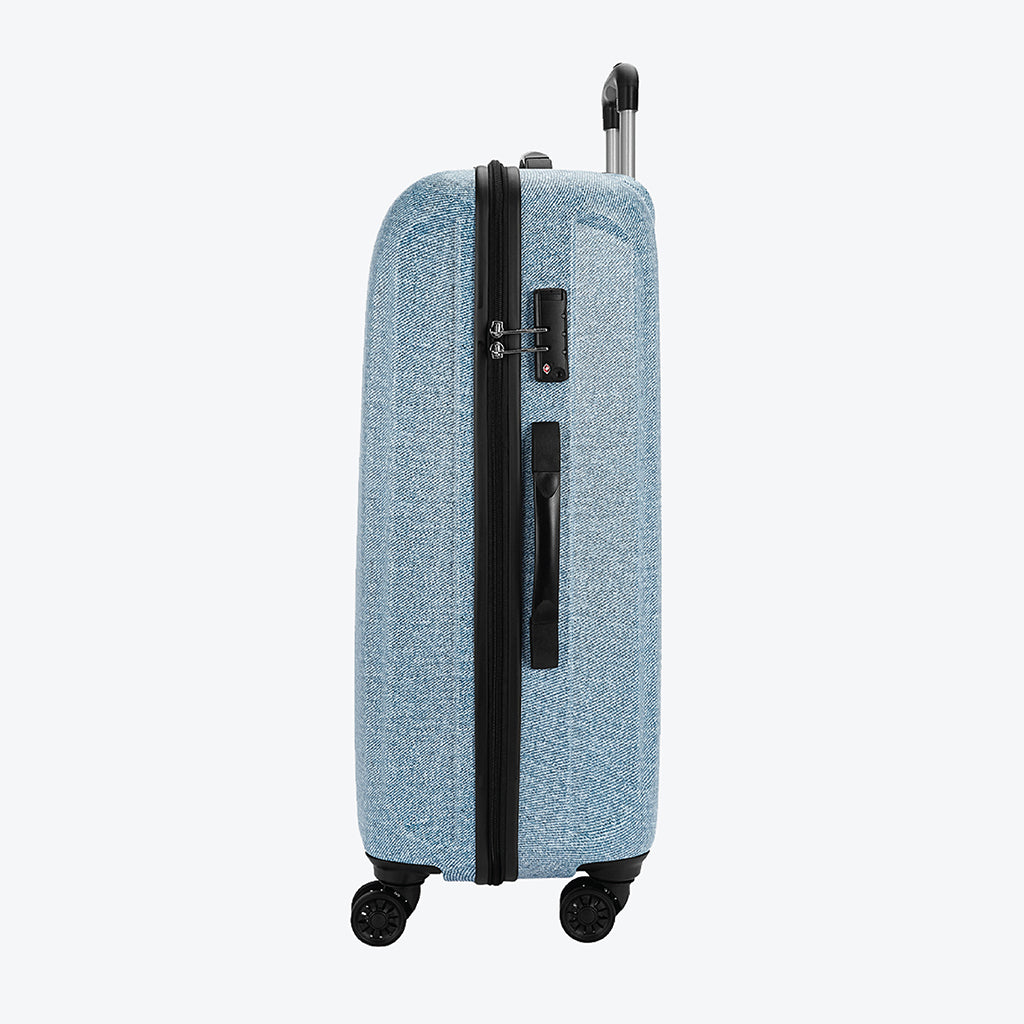 Safari Denim Pro Blue Trolley Bag with Dual Wheels