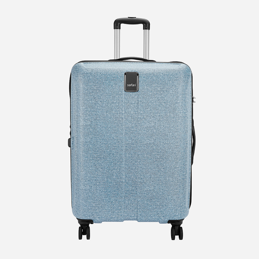 Safari Denim Pro Blue Trolley Bag with Dual Wheels