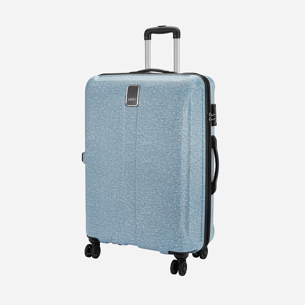 Safari Denim Pro Blue Trolley Bag with Dual Wheels