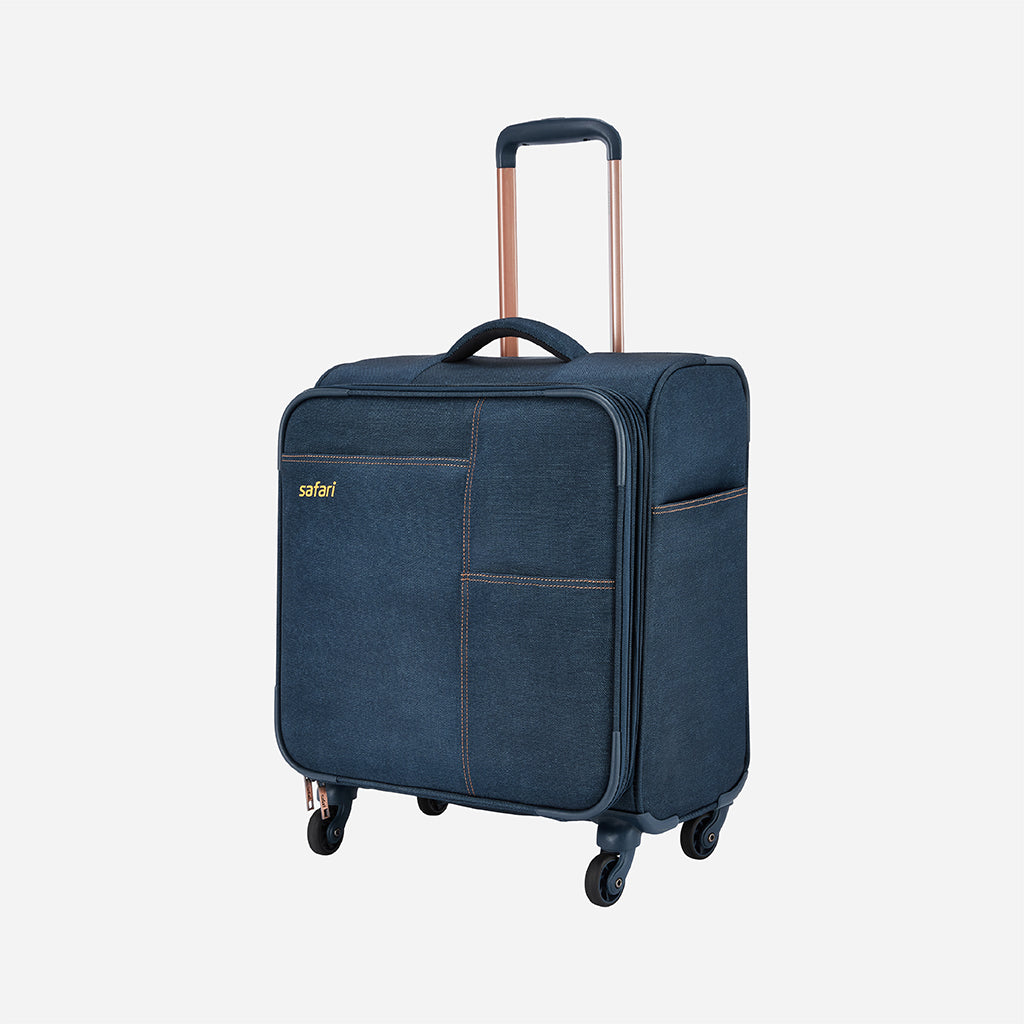 Safari Denim Plus Set of 2 Blue Trolley Bags with Dual Wheels