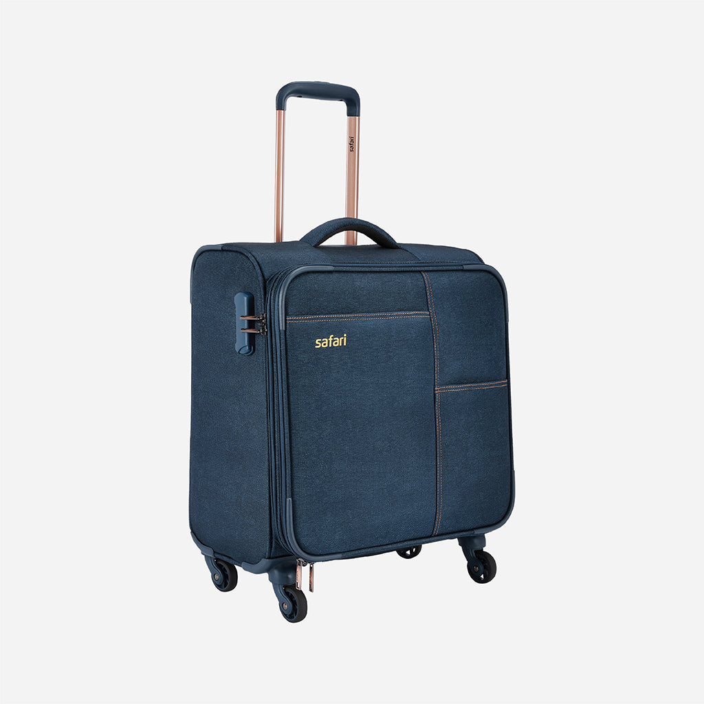 Safari Denim Plus Set of 2 Blue Trolley Bags with Dual Wheels