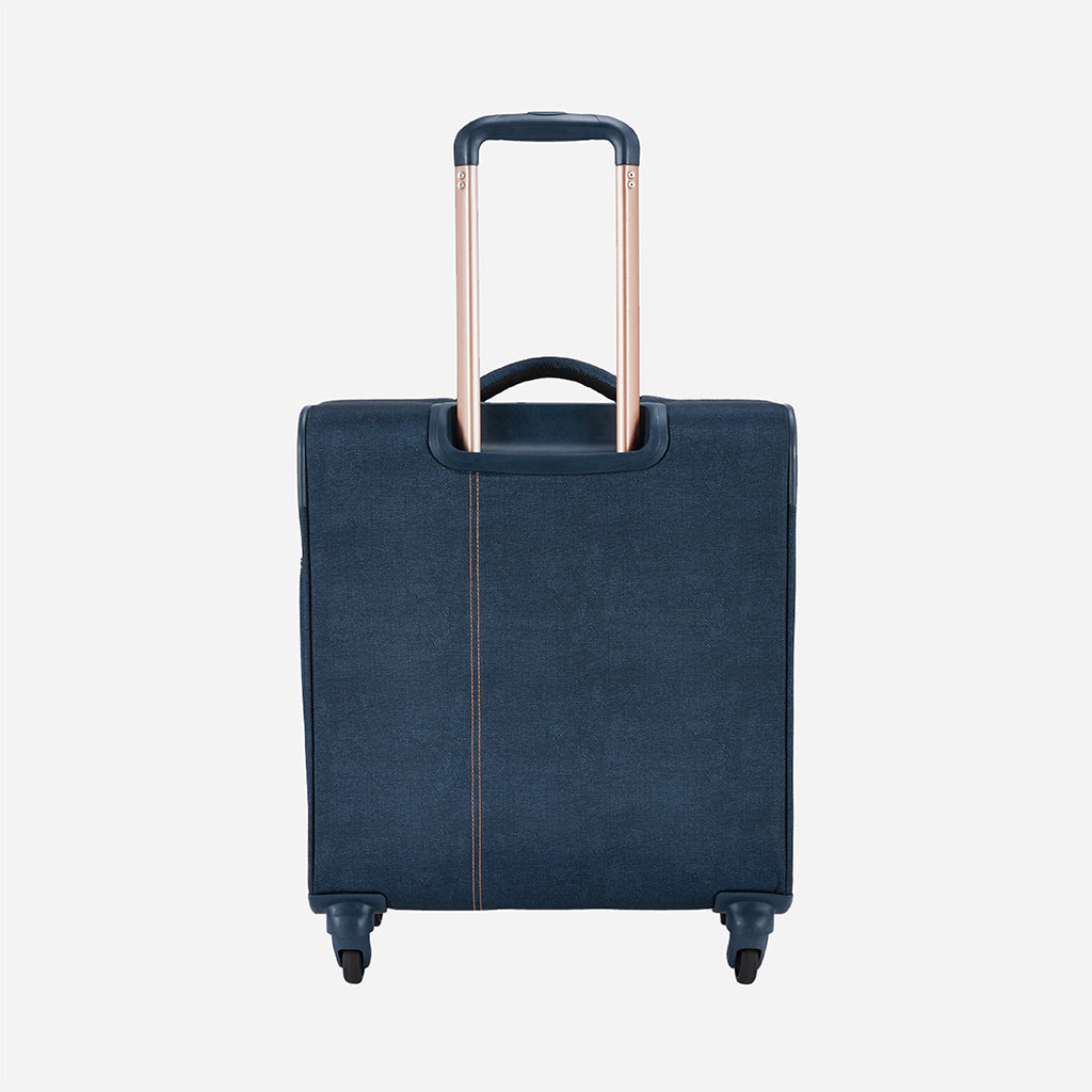 Safari Denim Plus Set of 2 Blue Trolley Bags with Dual Wheels