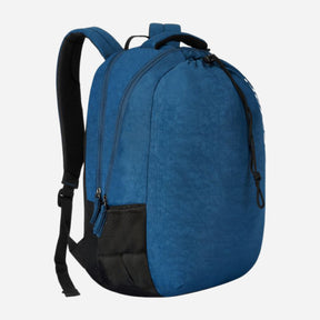 Drawstring Laptop Backpack with Raincover - Navy Blue