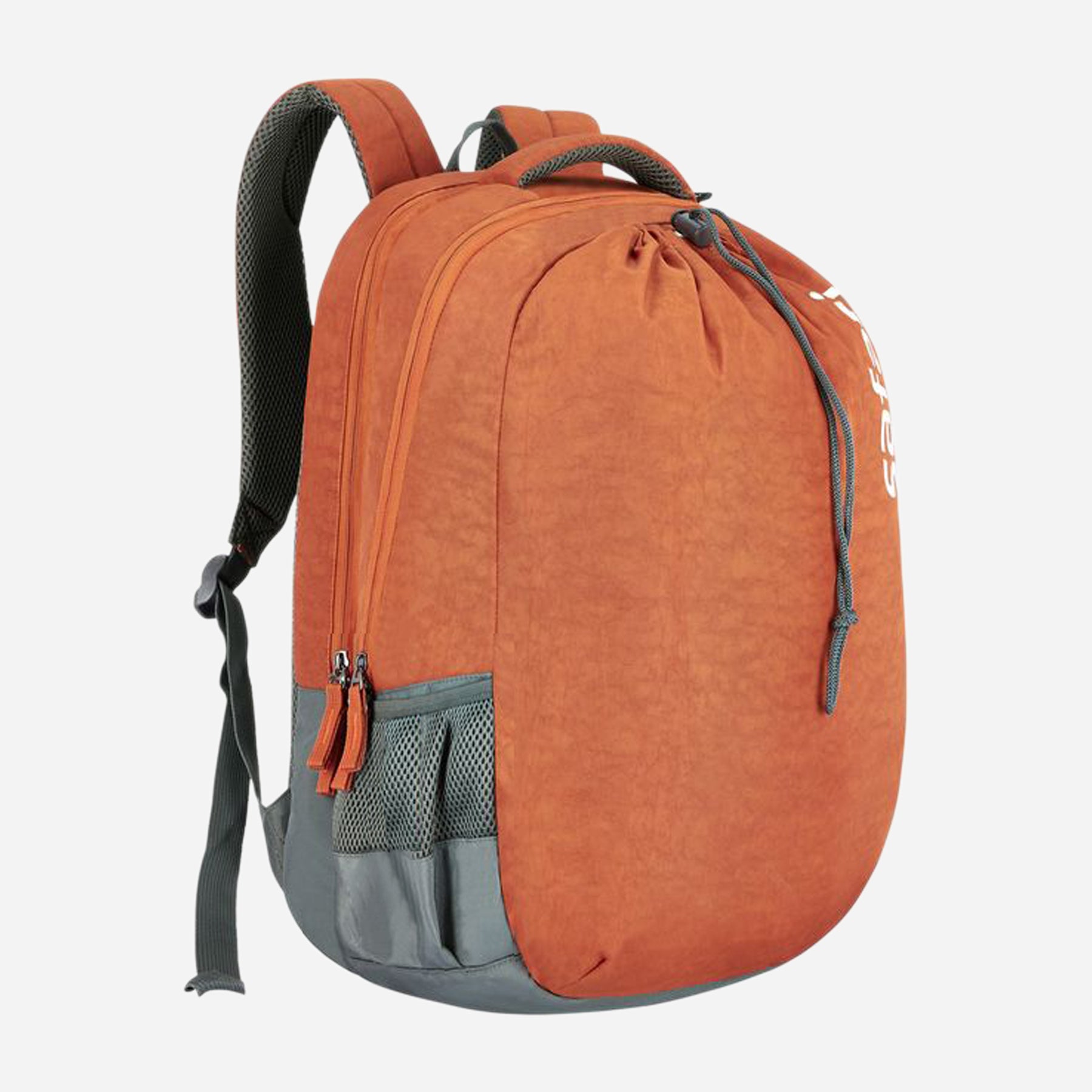 Safari Drawsting 44L Rust Orange Laptop Backpack with Raincover