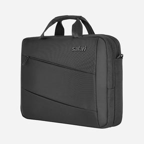 Safari Droit Dual Compartment Messenger Bag - Black