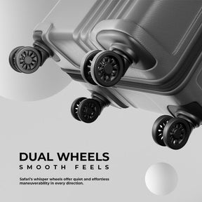 Safari Ryder Set of 2 Gun Metal Trolley Bags with Dual Wheels