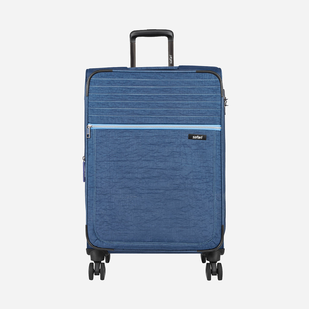 Duvet Anti Theft Soft Luggage with Premium Fabric, TSA lock, Securi Zipper and Dual Wheels - Blue
