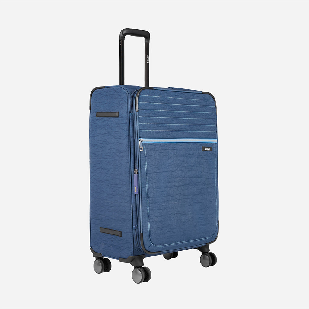 Duvet Anti Theft Soft Luggage with Premium Fabric, TSA lock, Securi Zipper and Dual Wheels - Blue