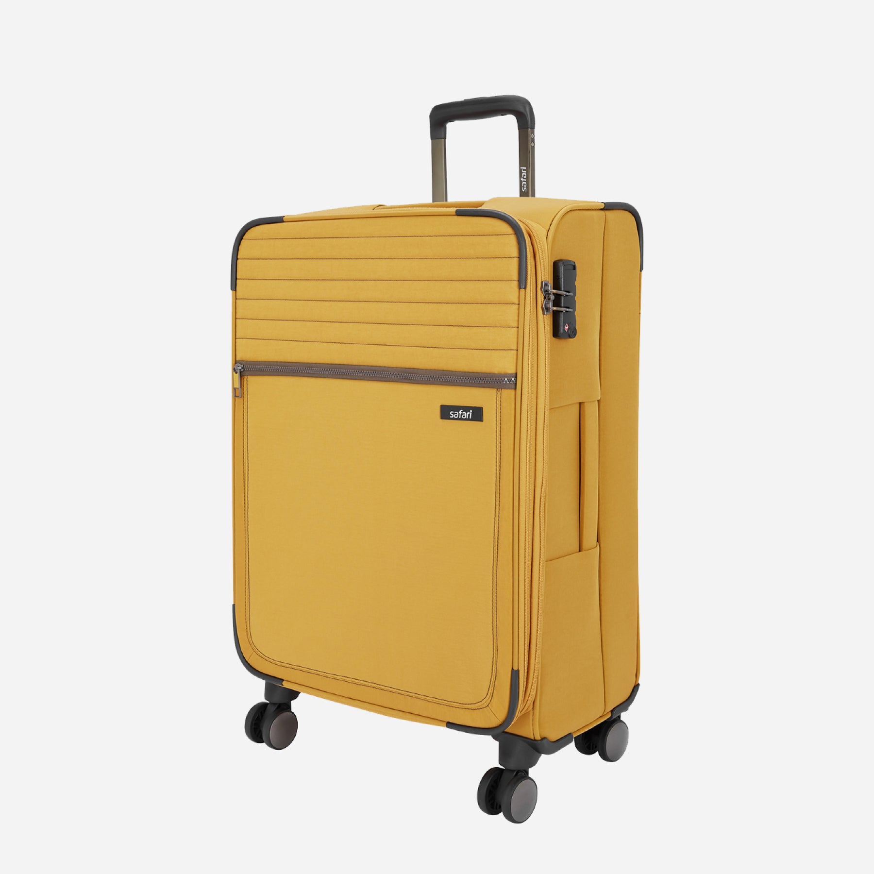 Safari Duvet Yellow Trolley Bag with Dual Wheels & TSA lock