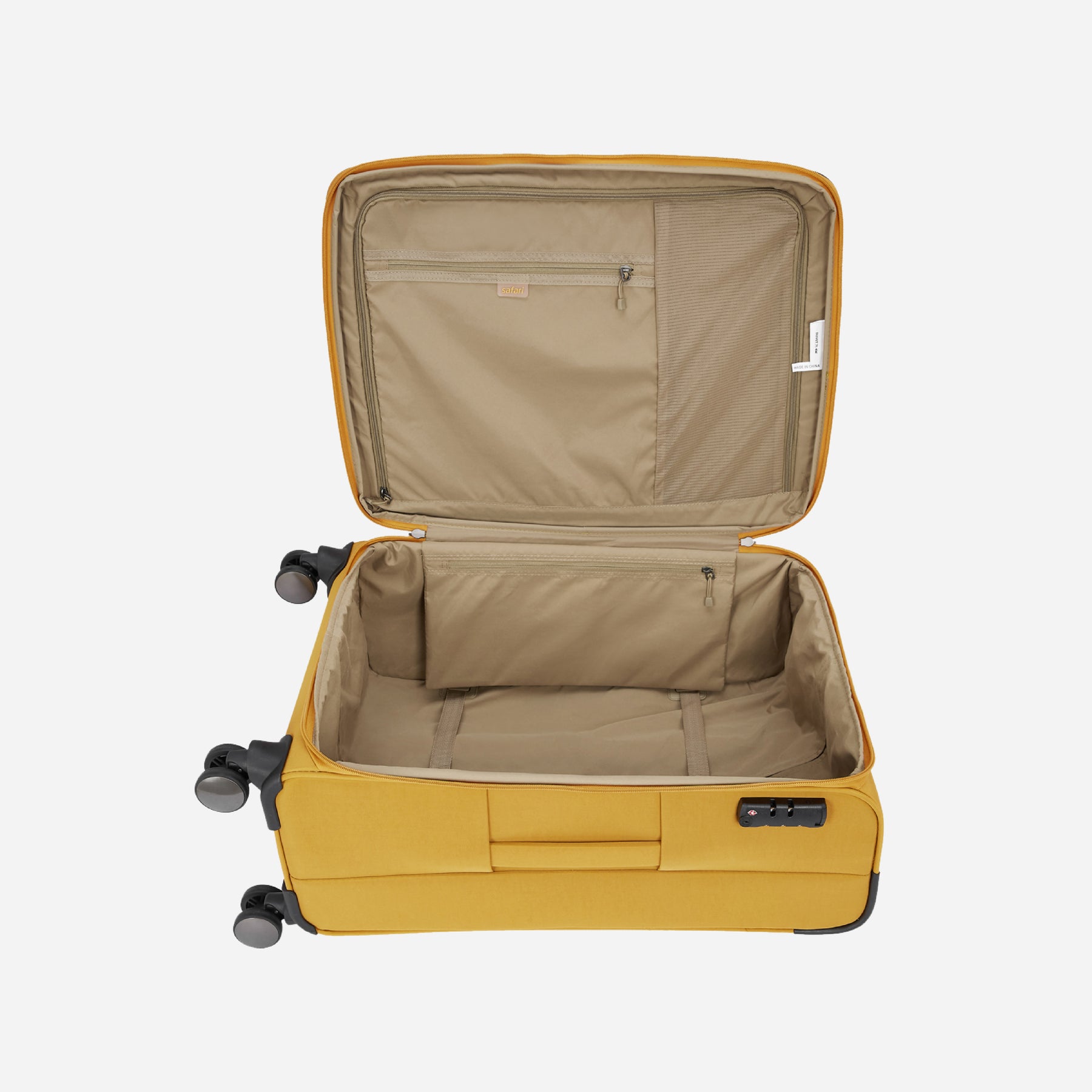 Safari Duvet Yellow Trolley Bag with Dual Wheels & TSA lock