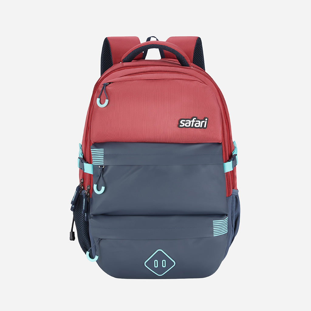 Safari Expand 8 48L Red Laptop Backpack with Expander, Compression Straps and Quick Access Pockets