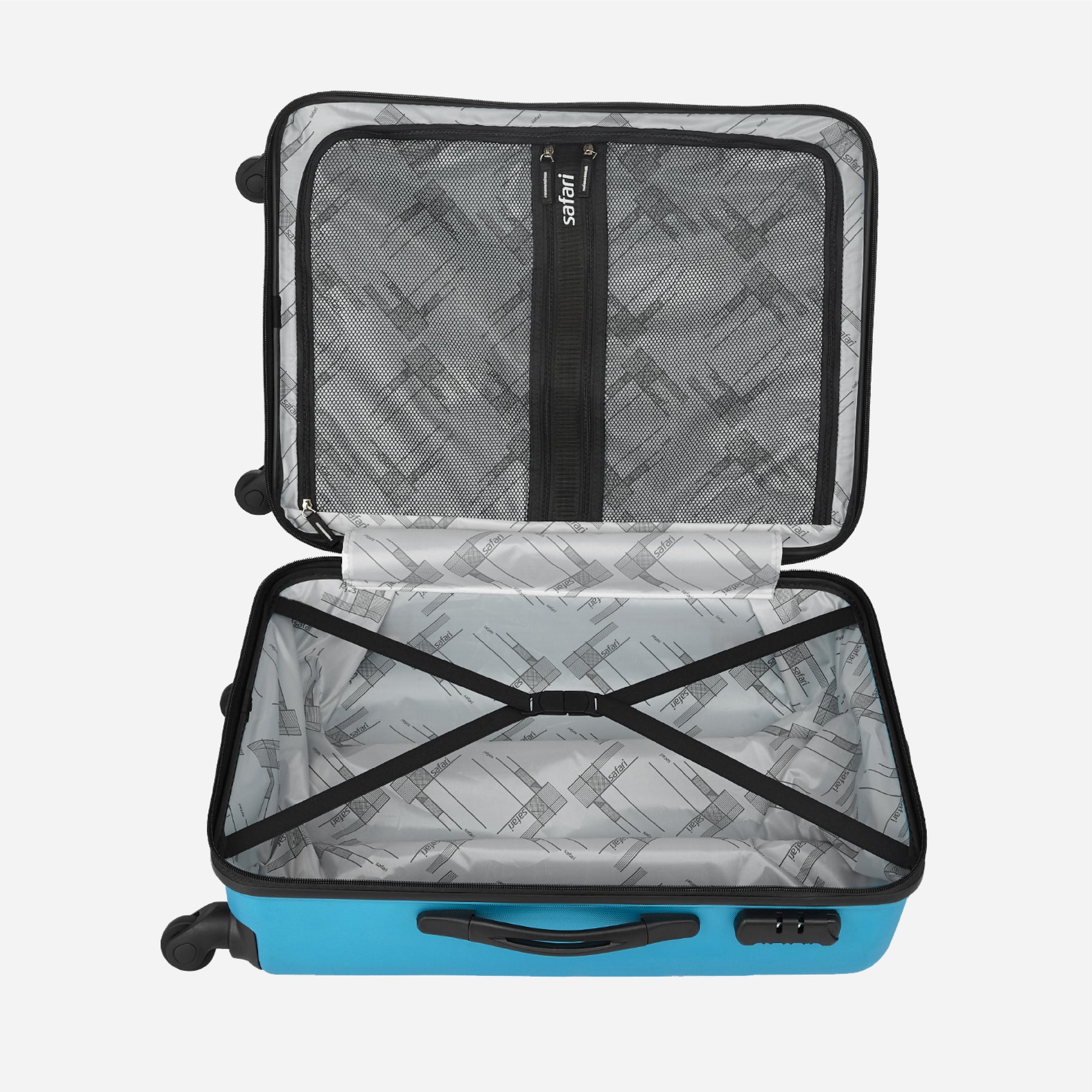 Buy Safari Flo Secure 55/66/77 cm Teal Trolley Bag Online