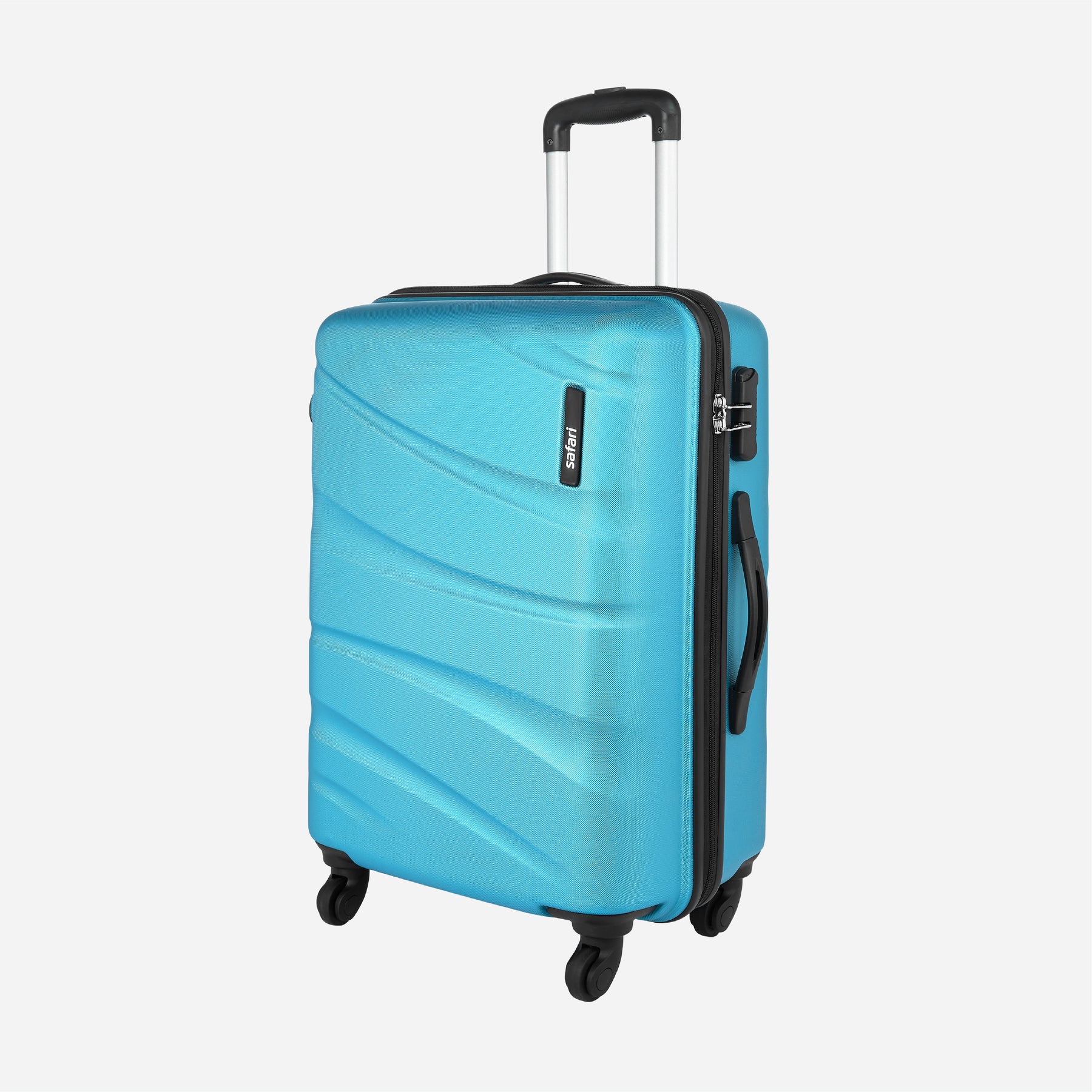Safari Flo Secure Teal Trolley Bag with 360° Wheels