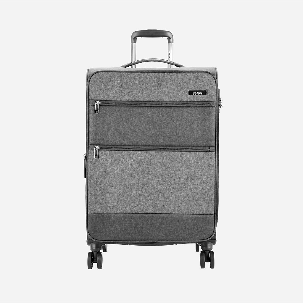 Safari Harmony Grey Trolley Bag with Dual Wheels & TSA Lock