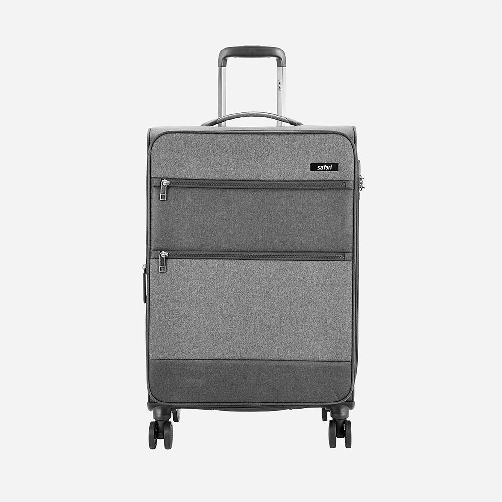 Safari Harmony Grey Trolley Bag with Dual Wheels & TSA Lock