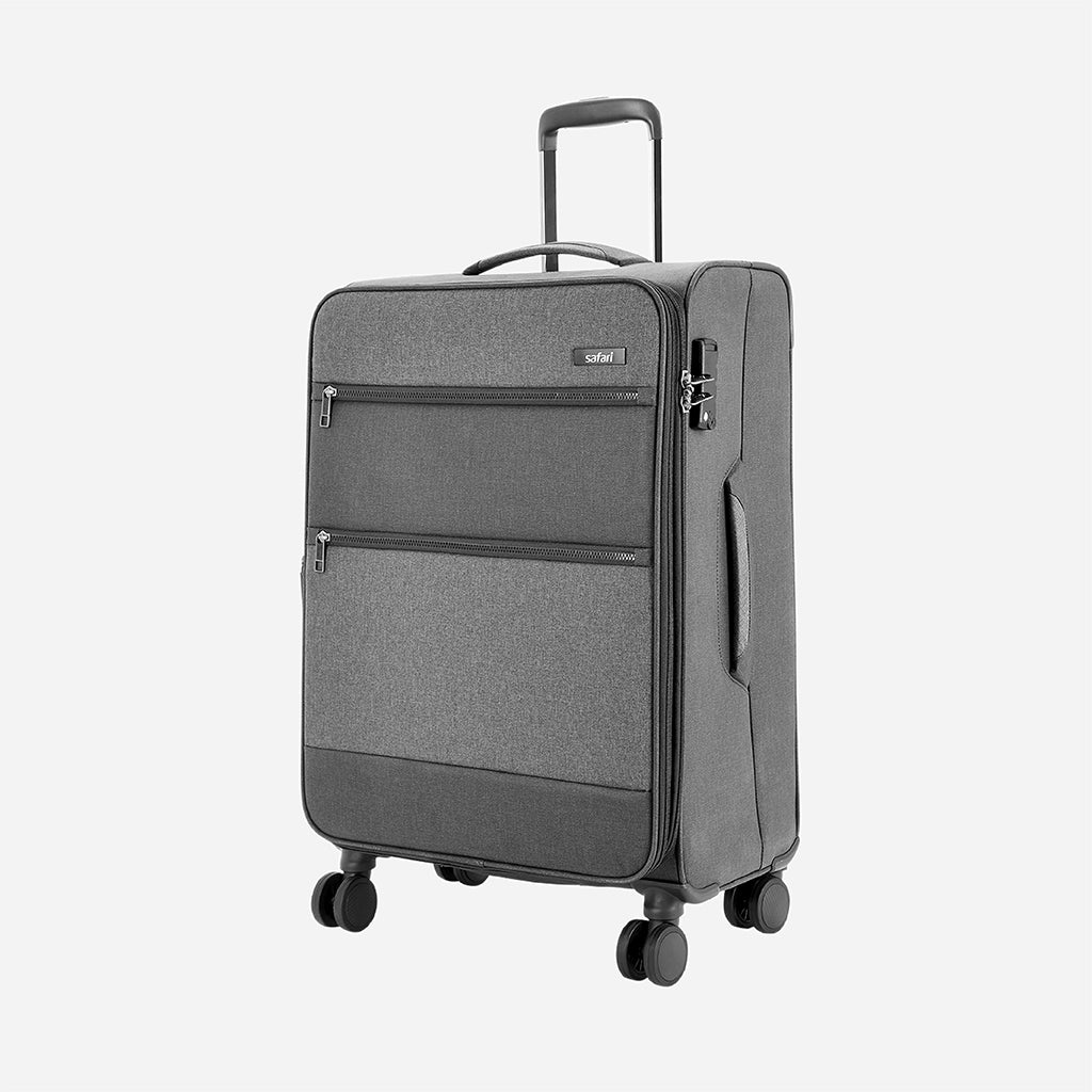 Safari Harmony Grey Trolley Bag with Dual Wheels & TSA Lock