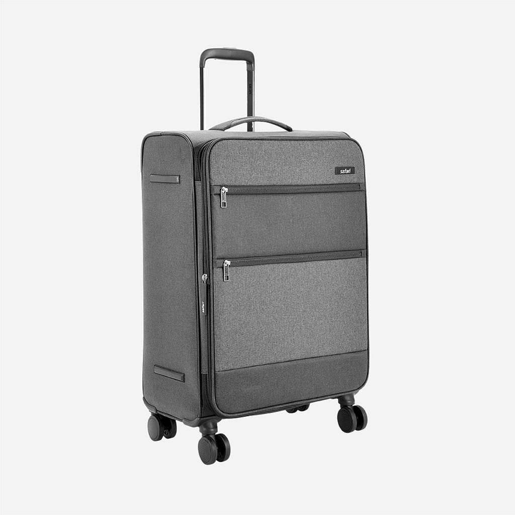 Safari Harmony Grey Trolley Bag with Dual Wheels & TSA Lock