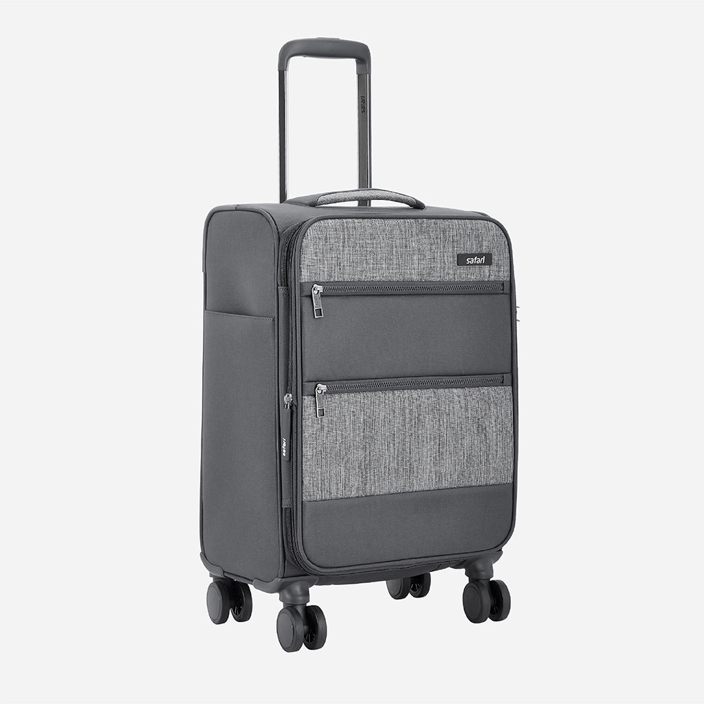 Safari Harmony Grey Trolley Bag with Dual Wheels & TSA Lock