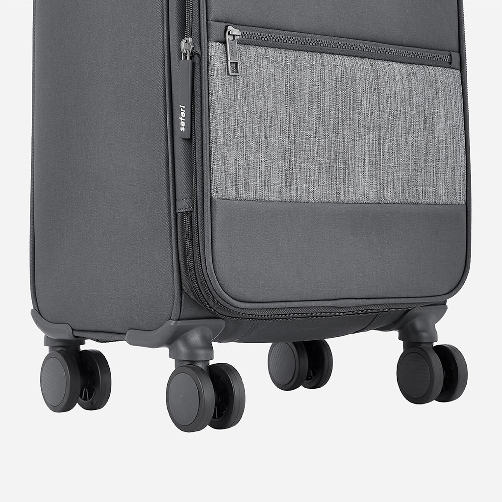 Safari Harmony Grey Trolley Bag with Dual Wheels & TSA Lock